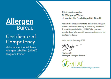 Certificate Wolfgang Weber